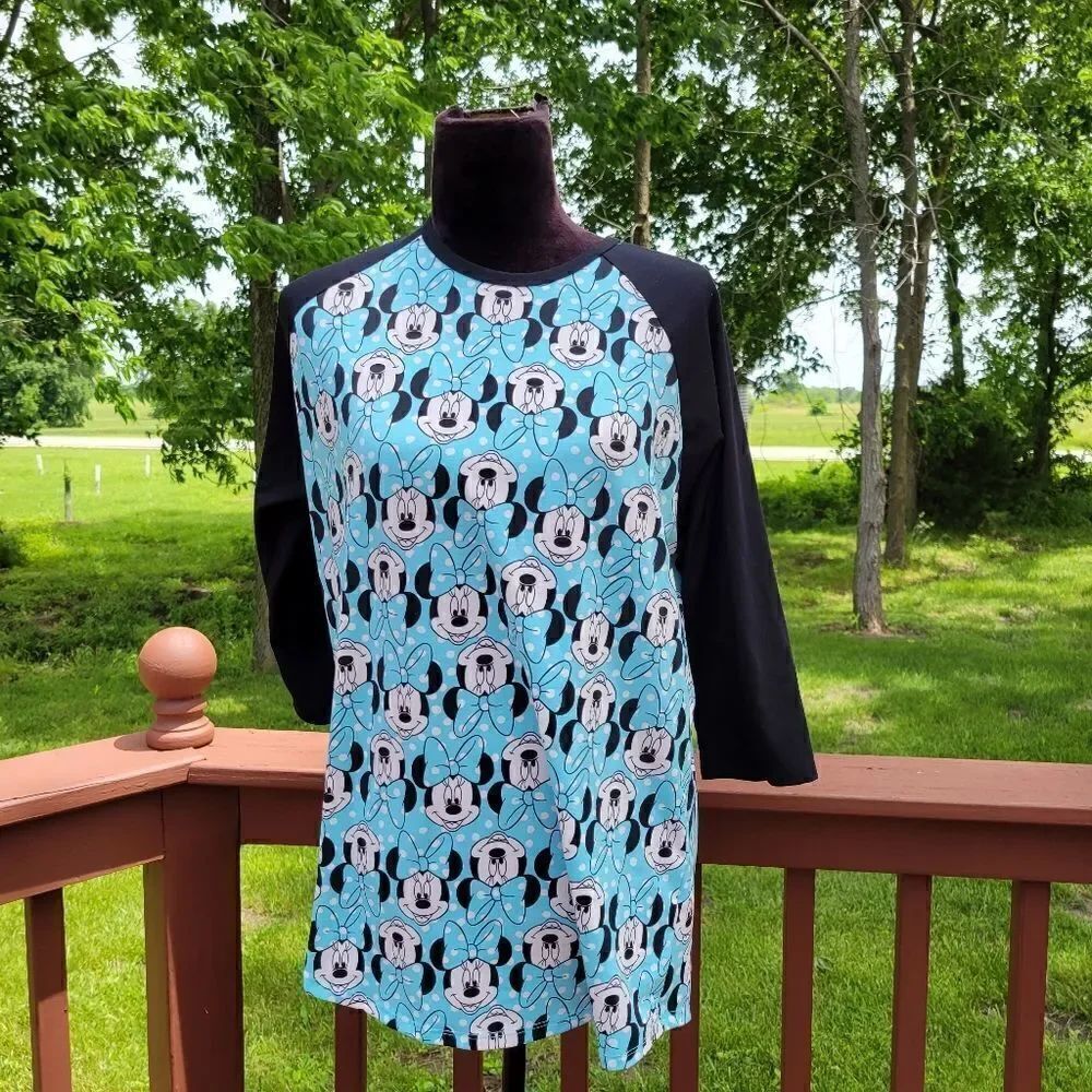 LuLaRoe Woman's Minnie Mouse Baseball Tee, sz XL